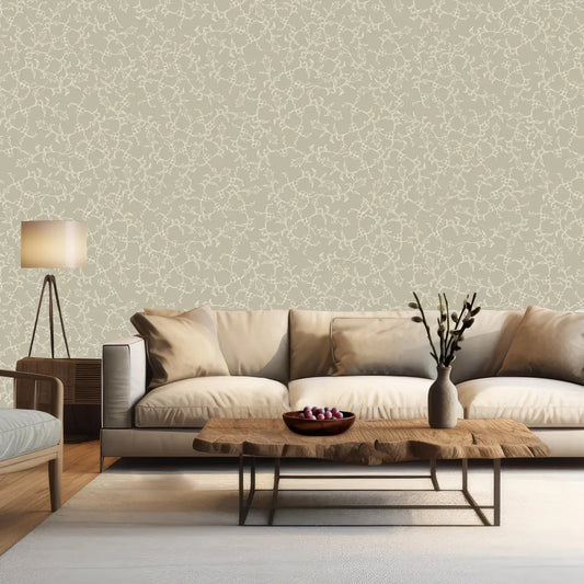Maeva Wallpaper - Leaf and Flower Line Art - by The Rosenborg Company - Loomwell Home Goods