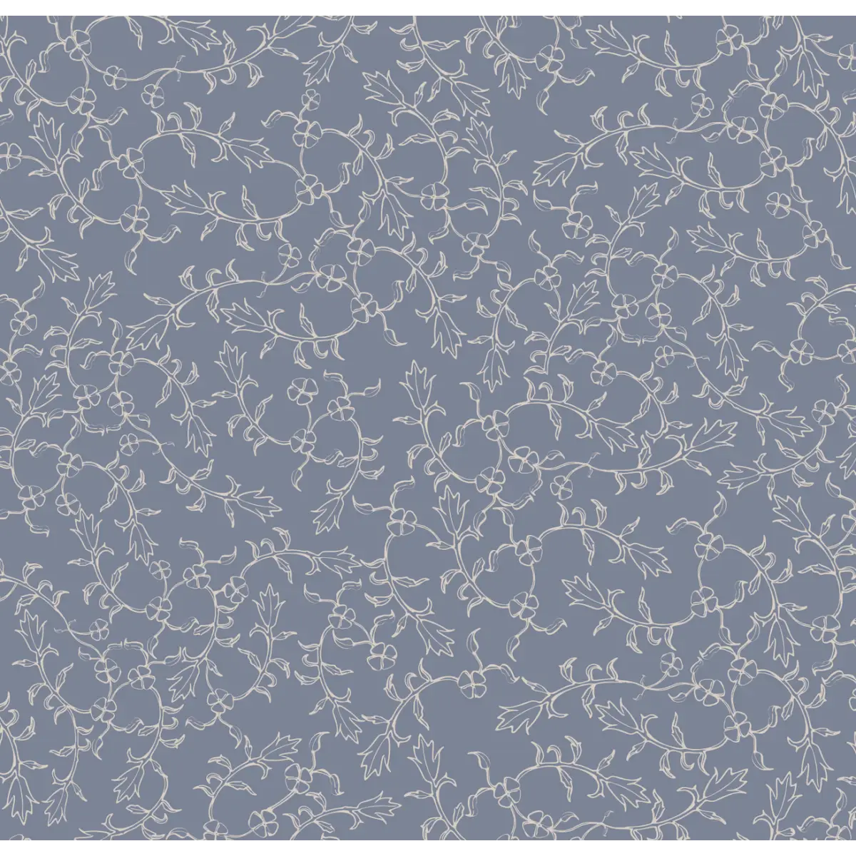 Maeva Wallpaper - Leaf and Flower Line Art - by The Rosenborg Company - Sample 1 foot by 1 foot / Blue - Loomwell Home