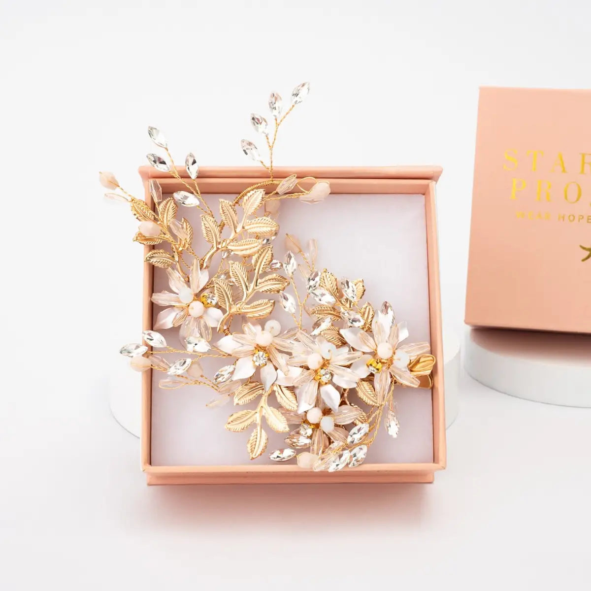 Magnolia Crystal and Zircon Hair Clip - Starfish Project