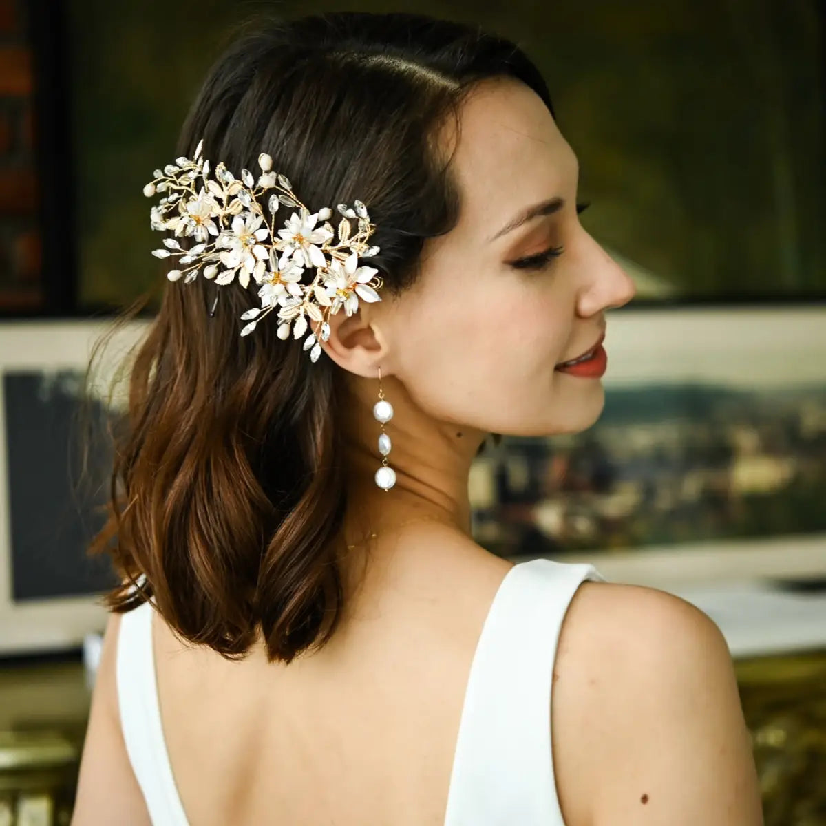 Magnolia Crystal and Zircon Hair Clip - Starfish Project