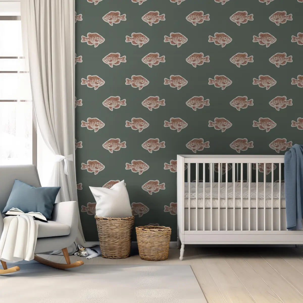 Mahi Wallpaper - Tropical Fish - by Kim Hallquist Designs - Loomwell Home Goods