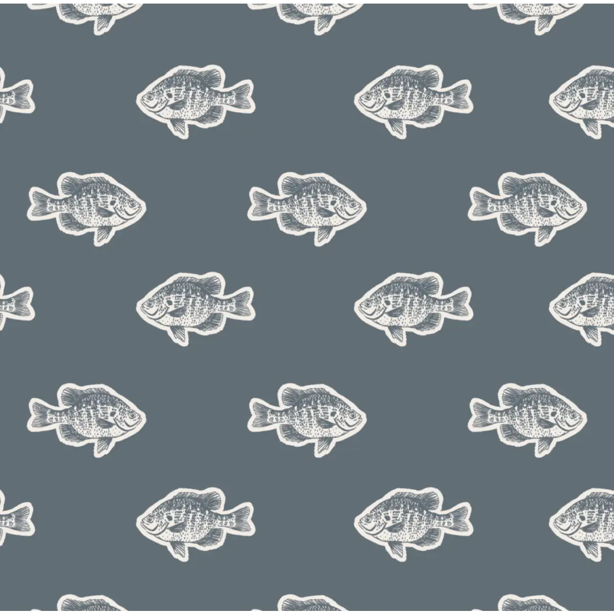 Mahi Wallpaper - Tropical Fish - by Kim Hallquist Designs - Sample 1 foot by 1 foot / Blue - Loomwell Home Goods