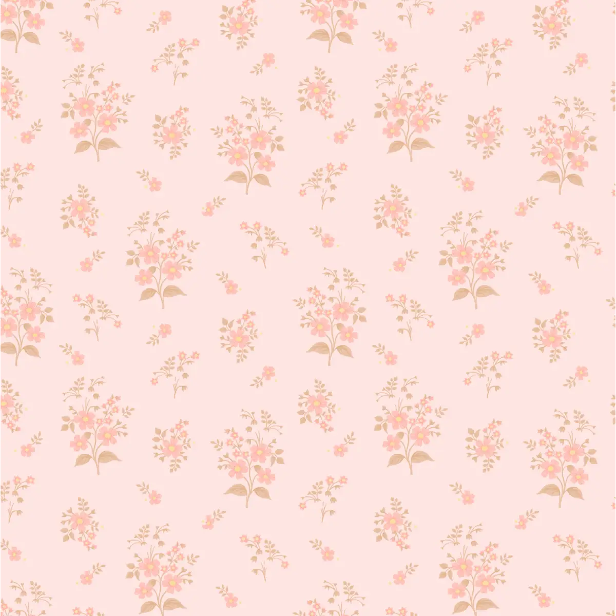 Maisie Wallpaper - Sweet Pink Flowers - by Lovely People Studio - Sample 1 foot by 1 foot - Loomwell Home Goods