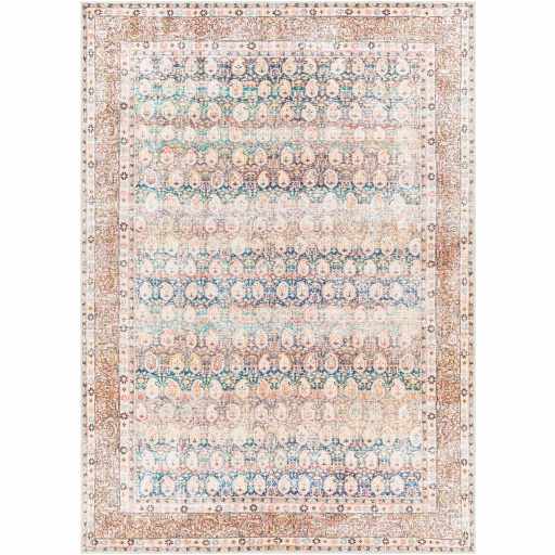 Rust Maligaya Distressed Washable Area Rug - Clearance - 5’3’’ x 7’ Rectangle - Boutique Rugs