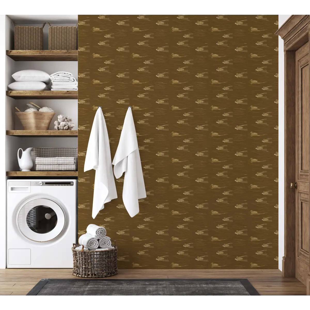 Mallard Wallpaper - Swimming Ducks - by Cassandra Zaniboni - Loomwell Home Goods