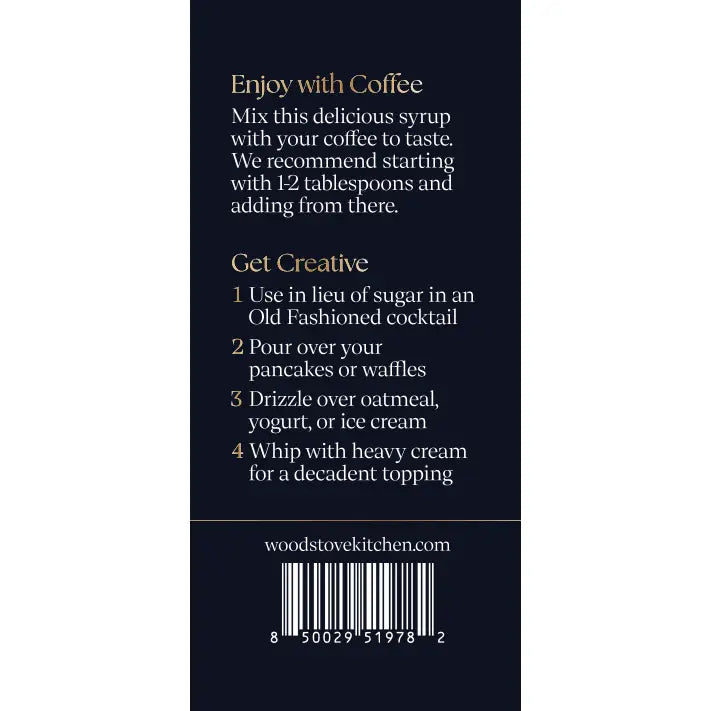 Coffee & Cocktail Syrup - Maple & Brown Sugar - Wood Stove Kitchen