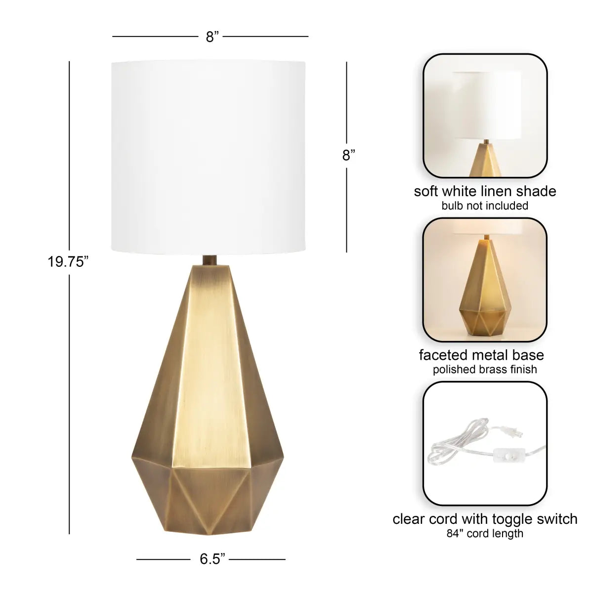 Marcedes Modern Metal Table Lamp - kateandlaurel