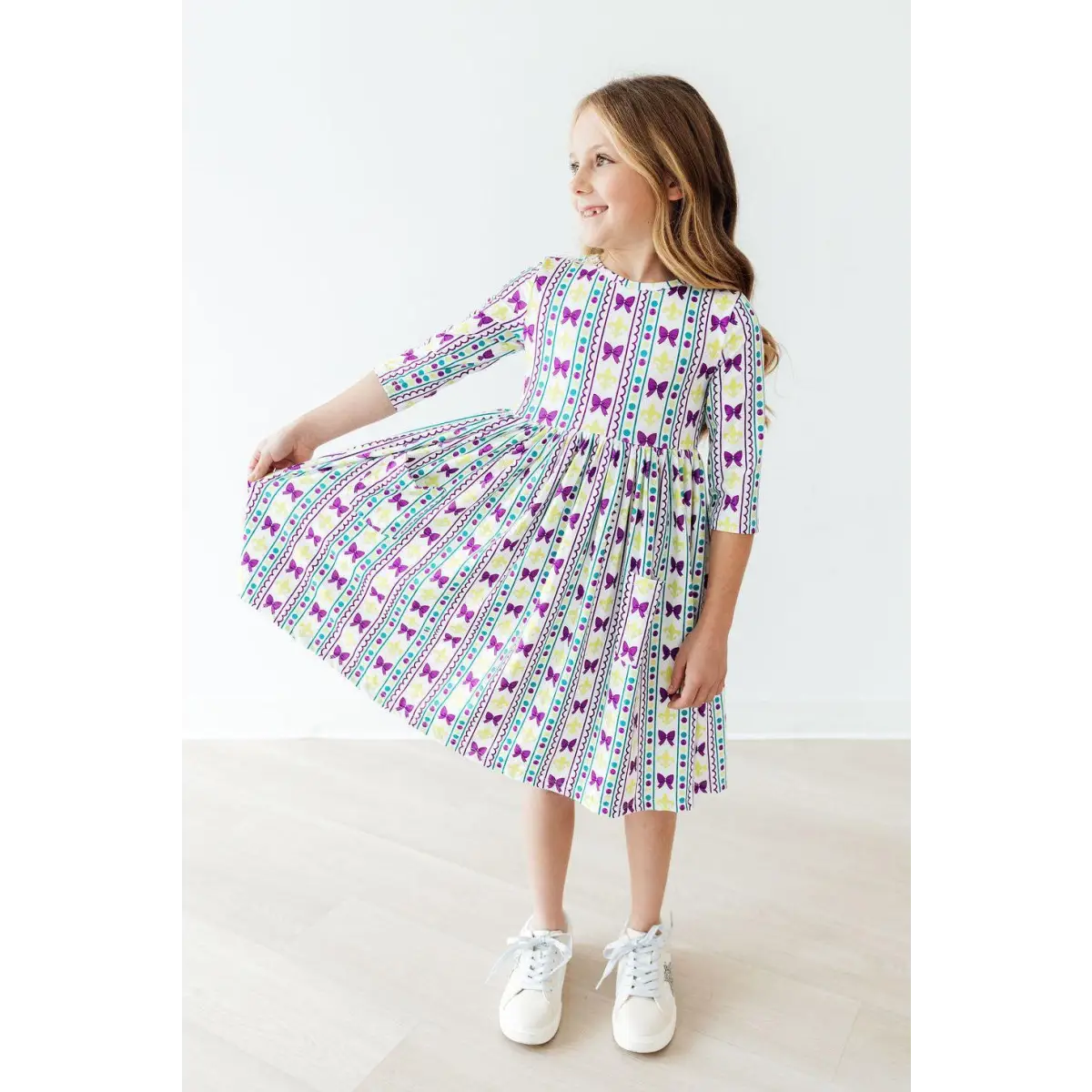 Pocket Twirl Dress - Mardi Gras Bows - Mila & Rose ®