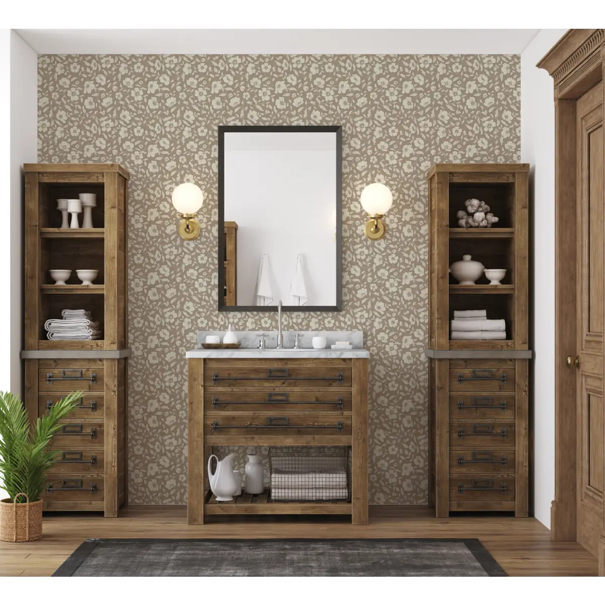 Margaret Wallpaper - Pretty Floral Solid - by Daphne and Sage - Loomwell Home Goods