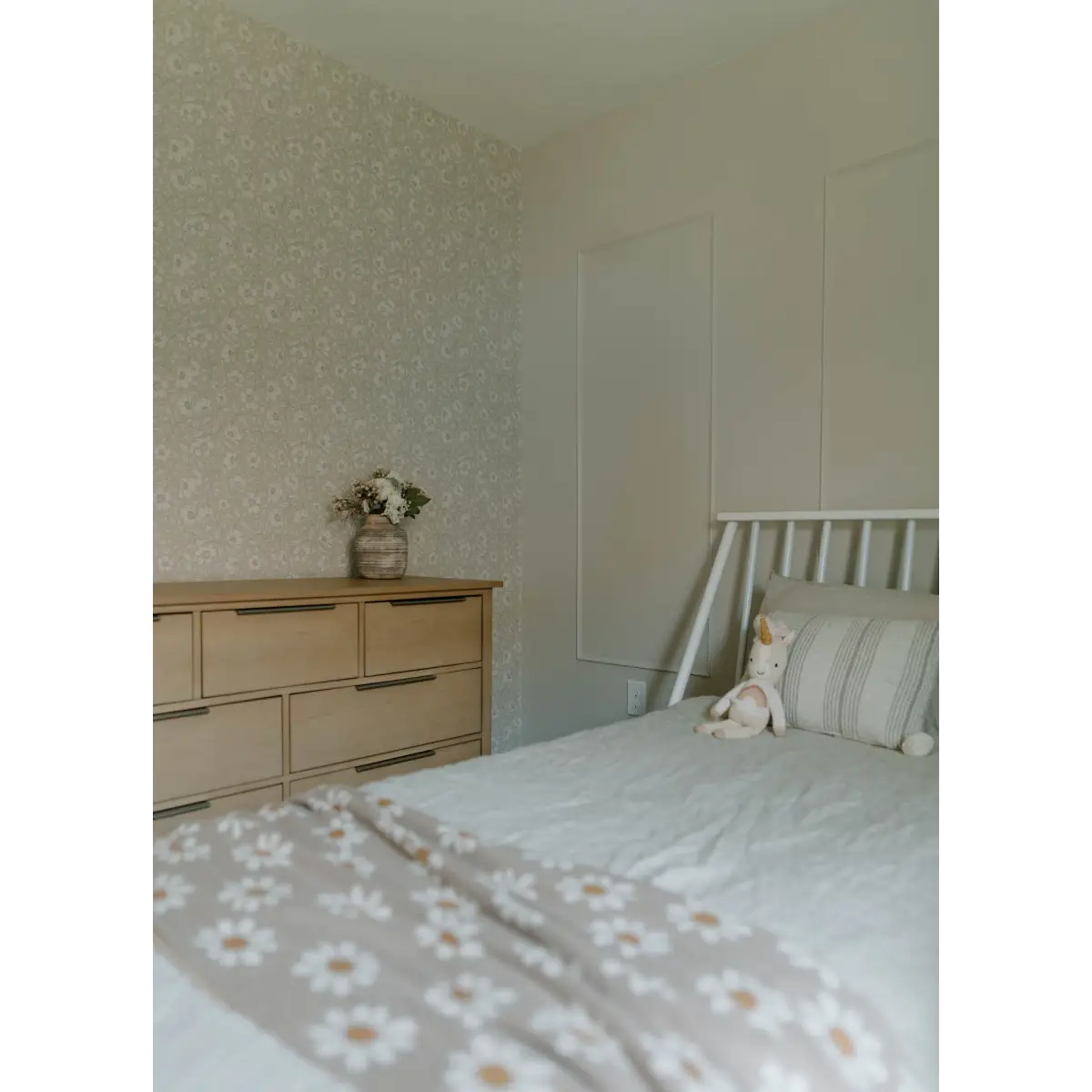 Margaret Wallpaper - Pretty Floral Solid - by Daphne and Sage - Loomwell Home Goods