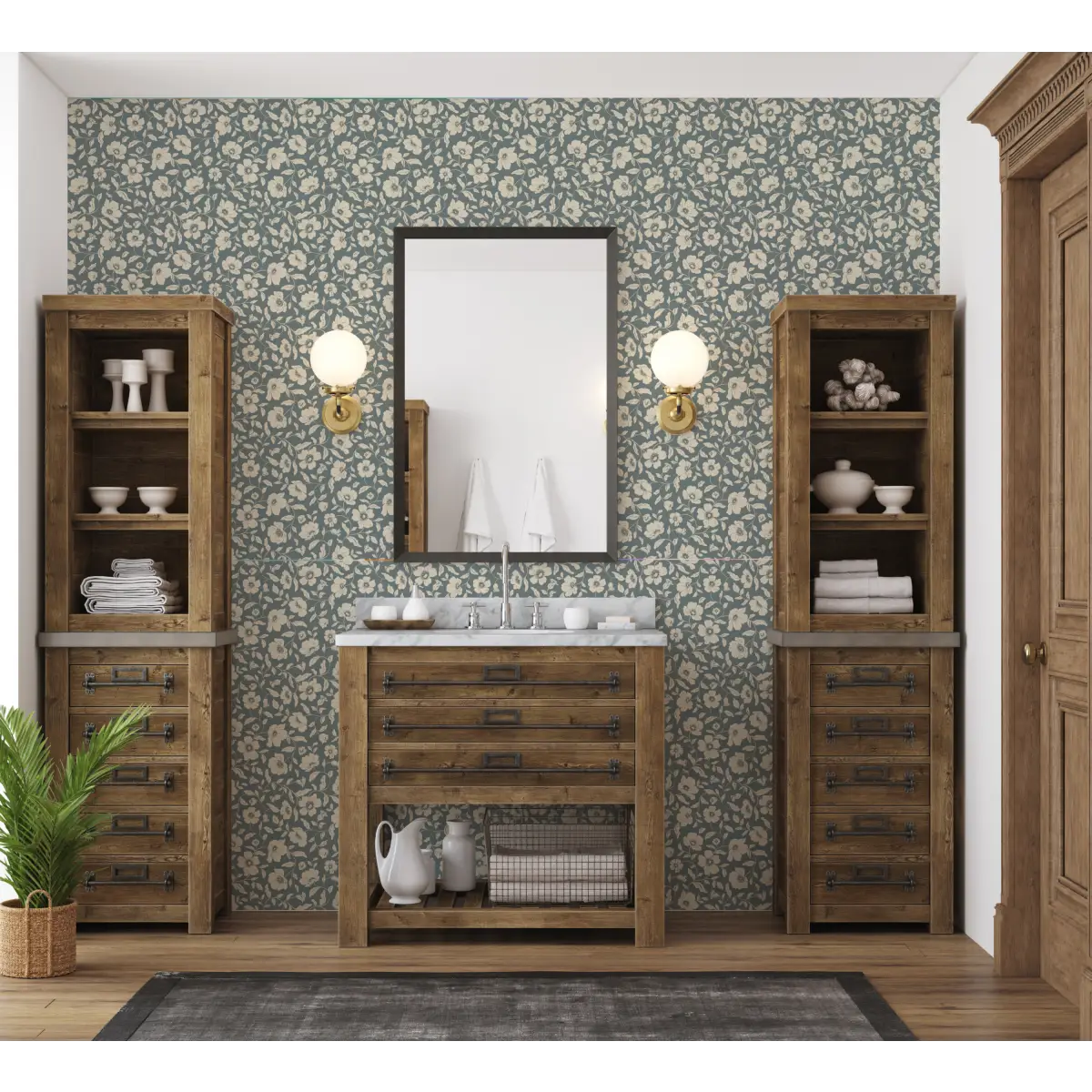 Margaret Wallpaper - Pretty Floral Solid - by Daphne and Sage - Loomwell Home Goods