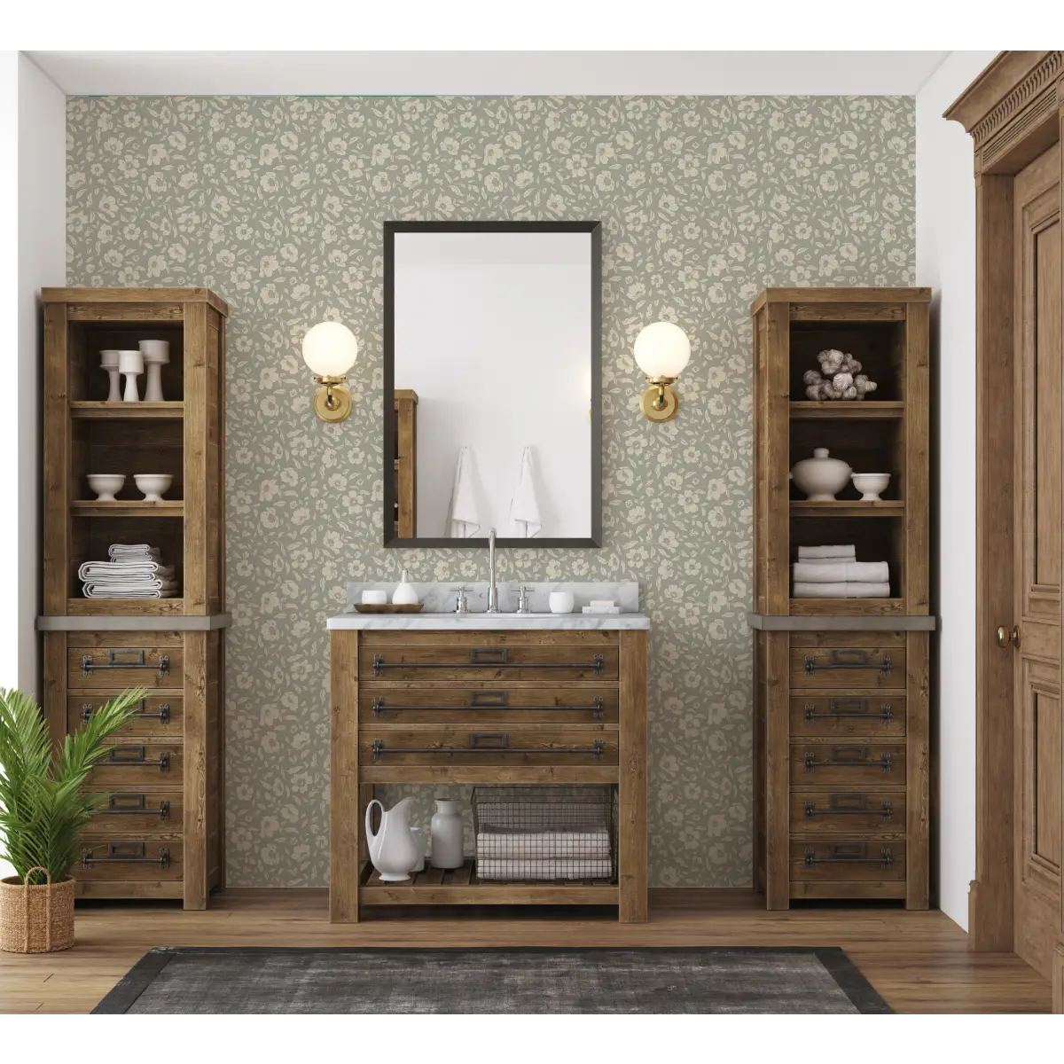 Margaret Wallpaper - Pretty Floral Solid - by Daphne and Sage - Loomwell Home Goods