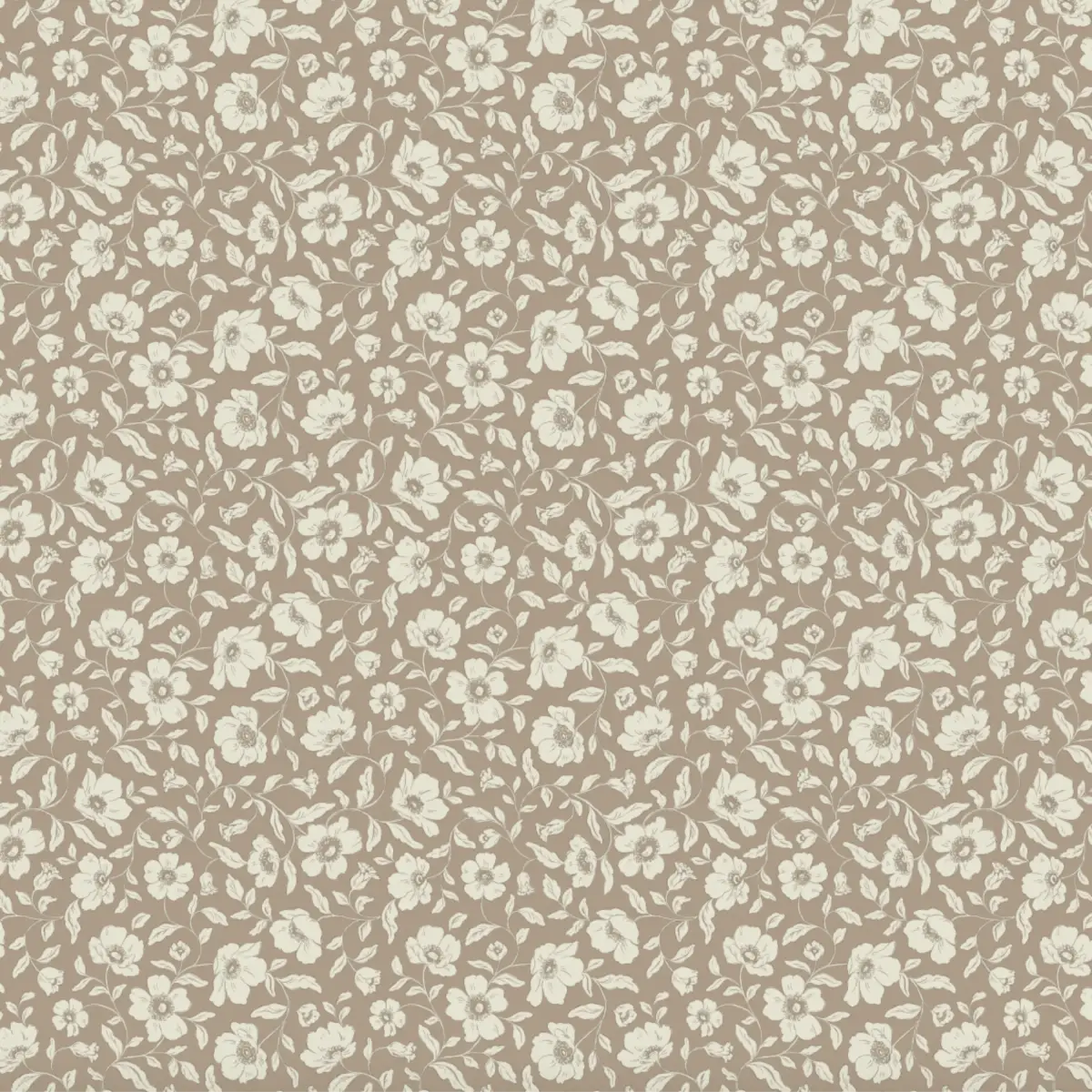 Margaret Wallpaper - Pretty Floral Solid - by Daphne and Sage - Sample 1 foot by 1 foot / Brown - Loomwell Home Goods