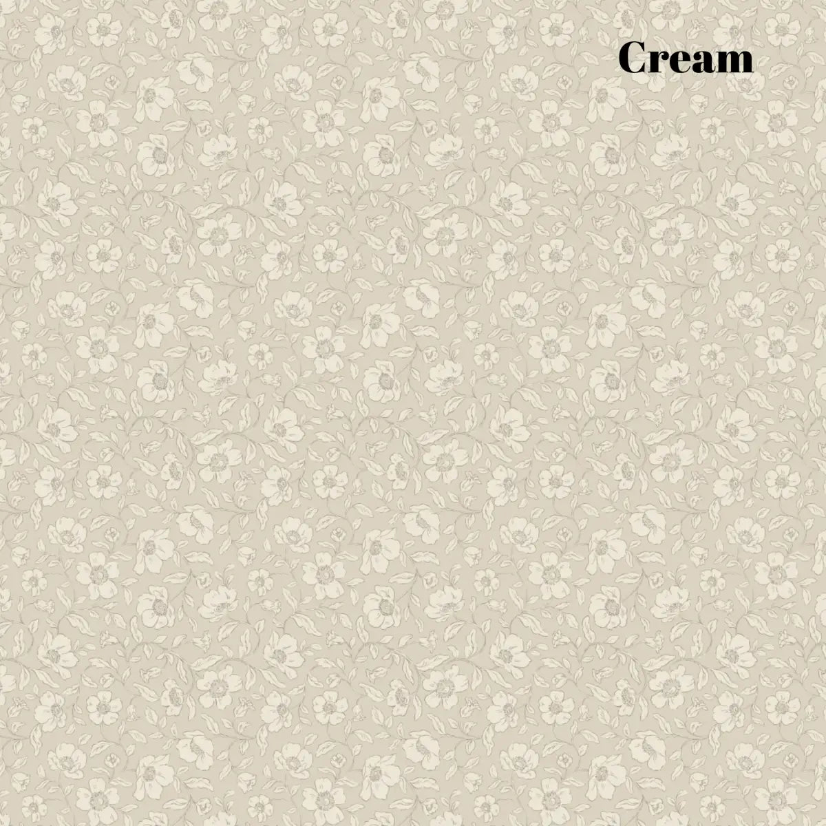 Margaret Wallpaper - Pretty Floral Solid - by Daphne and Sage - Sample 1 foot by 1 foot / Cream - Loomwell Home Goods
