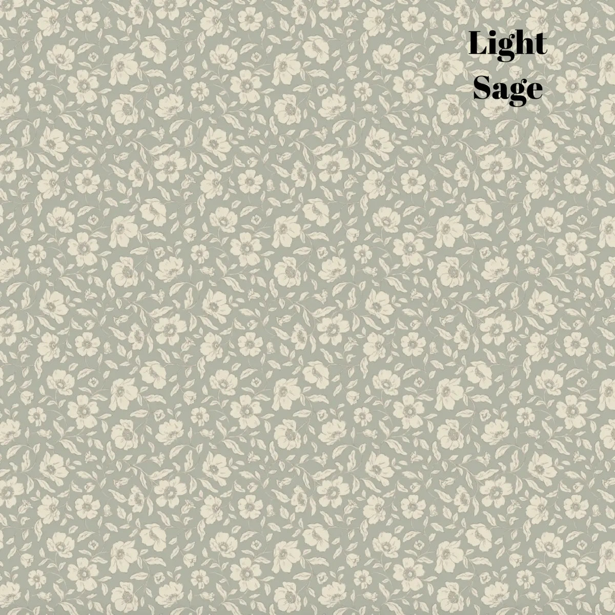 Margaret Wallpaper - Pretty Floral Solid - by Daphne and Sage - Sample 1 foot by 1 foot / Dark Sage - Loomwell Home