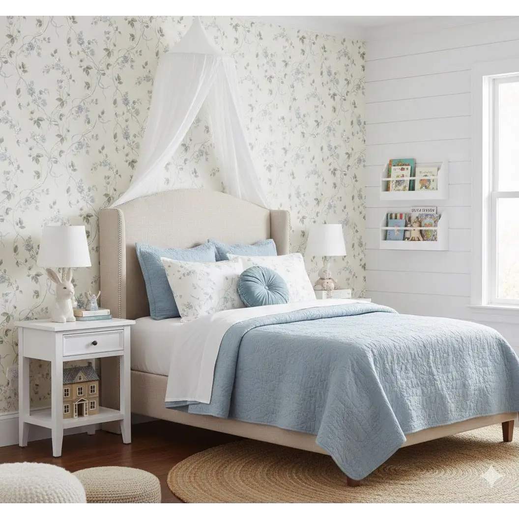 Marilyn Wallpaper - Romantic Flower Vines - by Katie Burt Art - Loomwell Home Goods