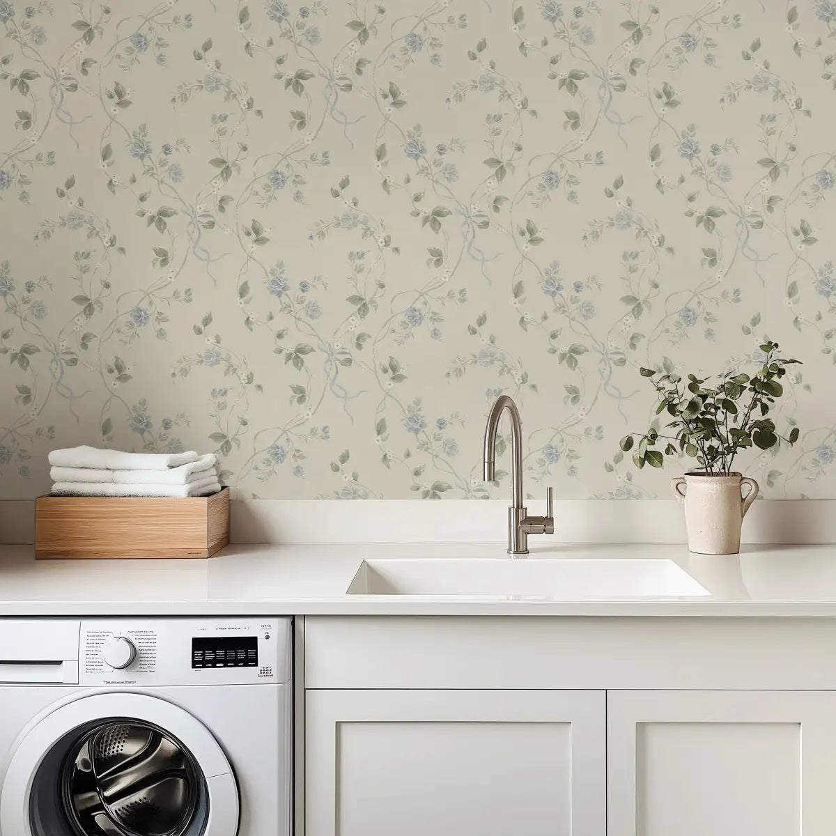 Marilyn Wallpaper - Romantic Flower Vines - by Katie Burt Art - Loomwell Home Goods