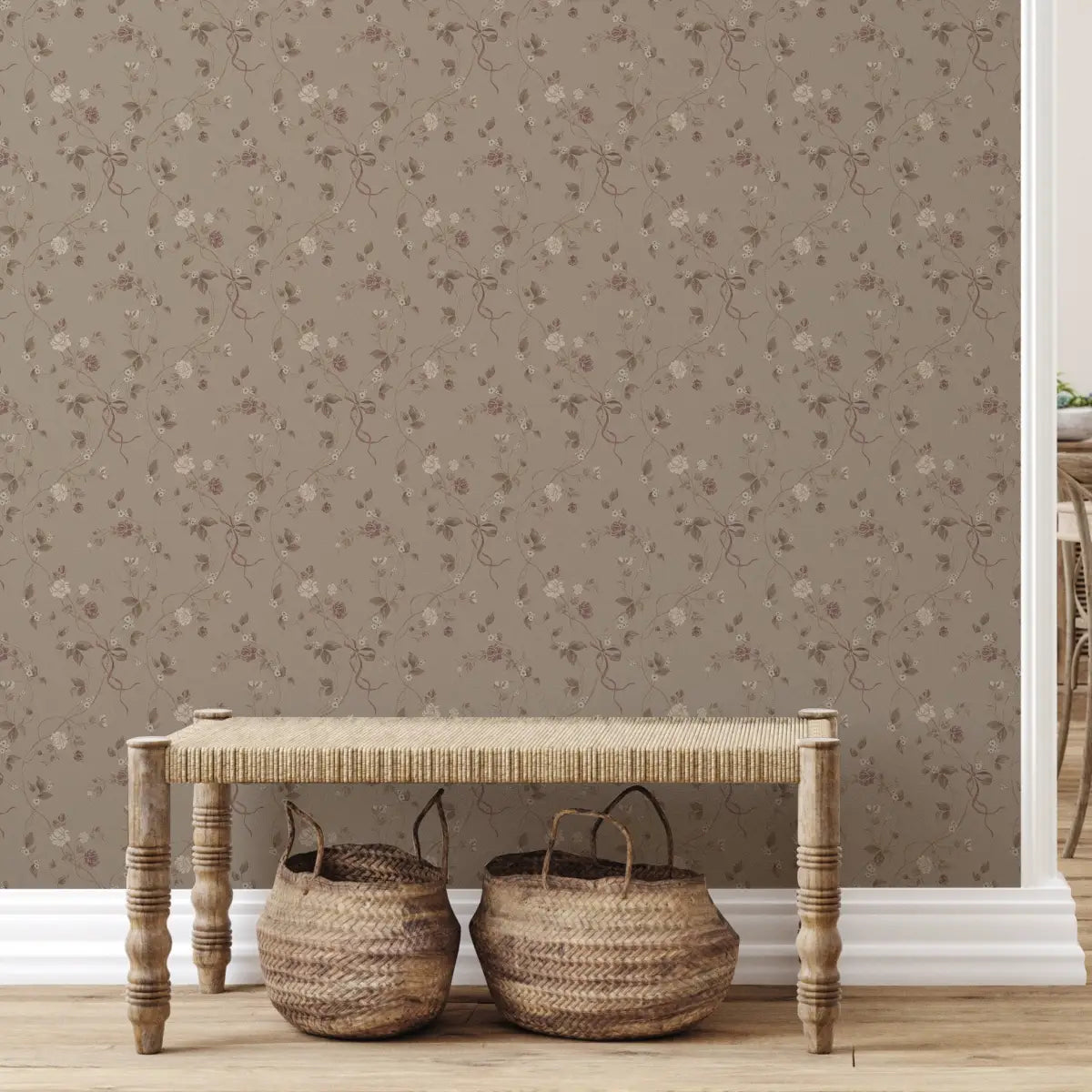 Marilyn Wallpaper - Romantic Flower Vines - by Katie Burt Art - Loomwell Home Goods