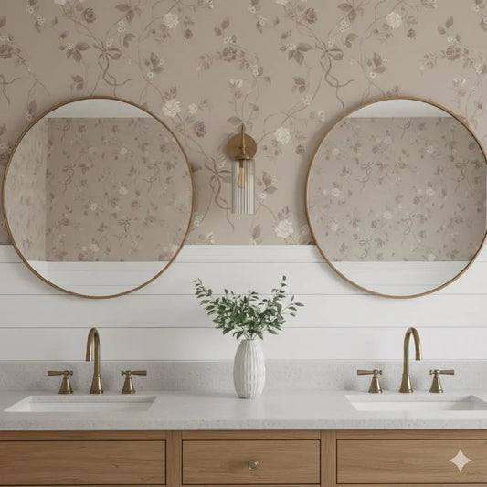 Marilyn Wallpaper - Romantic Flower Vines - by Katie Burt Art - Loomwell Home Goods