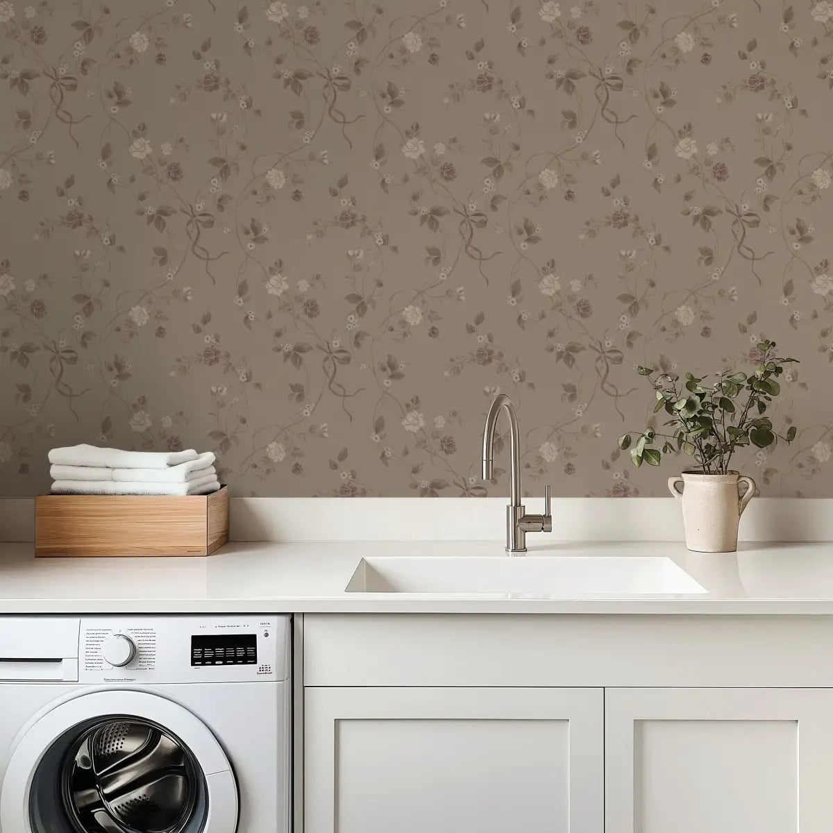 Marilyn Wallpaper - Romantic Flower Vines - by Katie Burt Art - Loomwell Home Goods