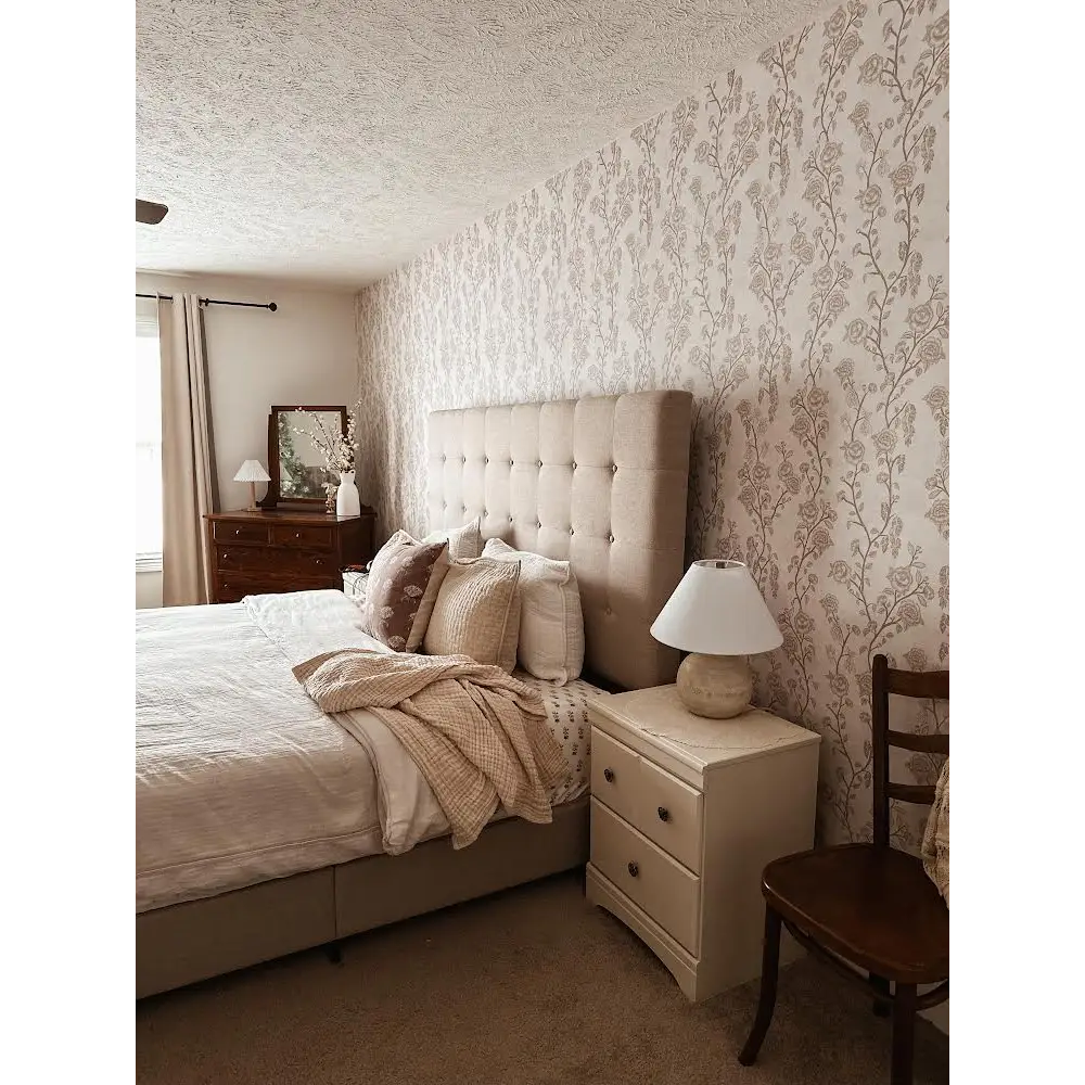 Marina Wallpaper - Natural Roses - by Bloomery Decor - Loomwell Home Goods