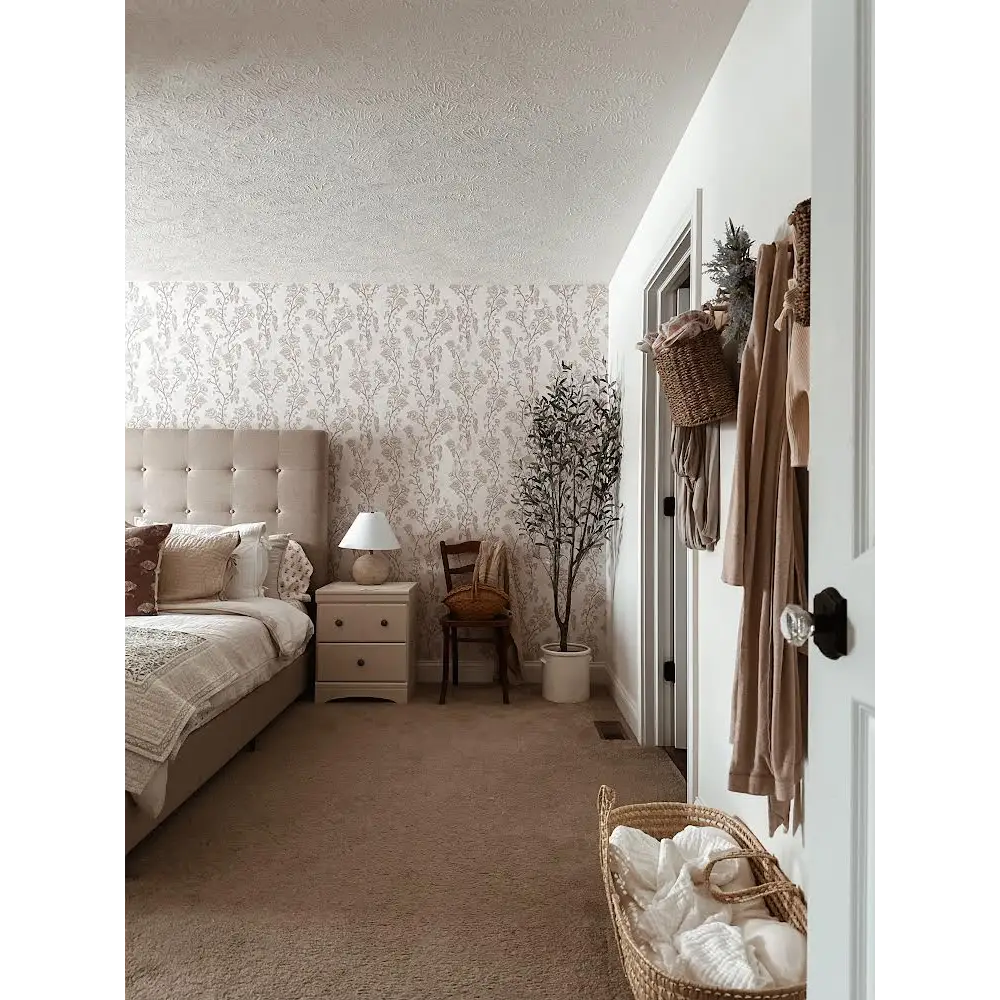 Marina Wallpaper - Natural Roses - by Bloomery Decor - Loomwell Home Goods