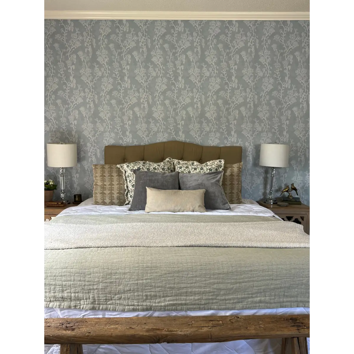 Marina Wallpaper - Natural Roses - by Bloomery Decor - Loomwell Home Goods