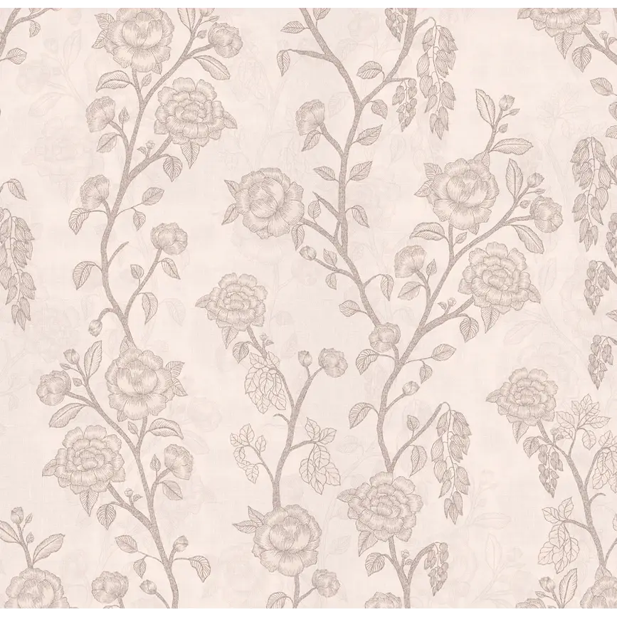 Marina Wallpaper - Natural Roses - by Bloomery Decor - Sample 1 foot by 1 foot / Pink - Loomwell Home Goods