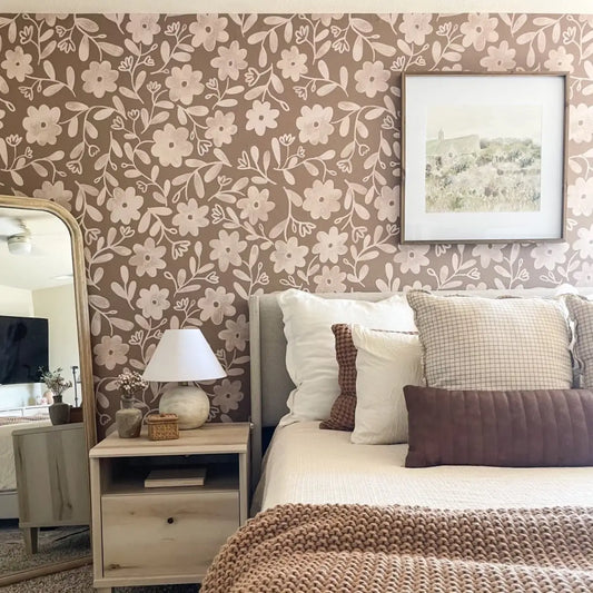 Markie Wallpaper - Bold Whitewash Flowers - by Christy Beasley - Loomwell Home Goods