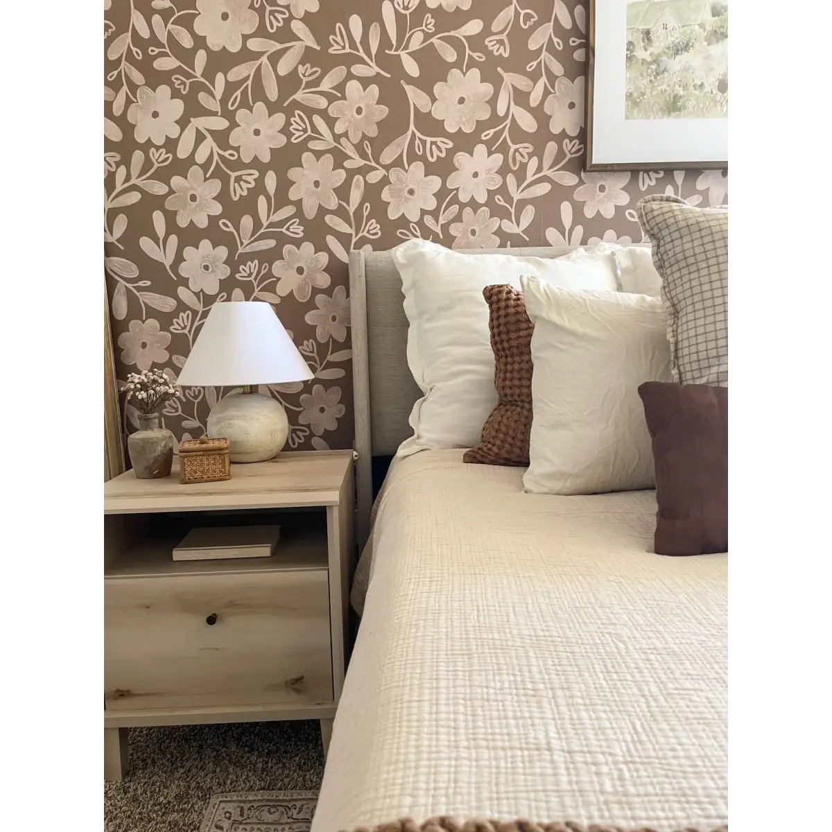 Markie Wallpaper - Bold Whitewash Flowers - by Christy Beasley - Loomwell Home Goods