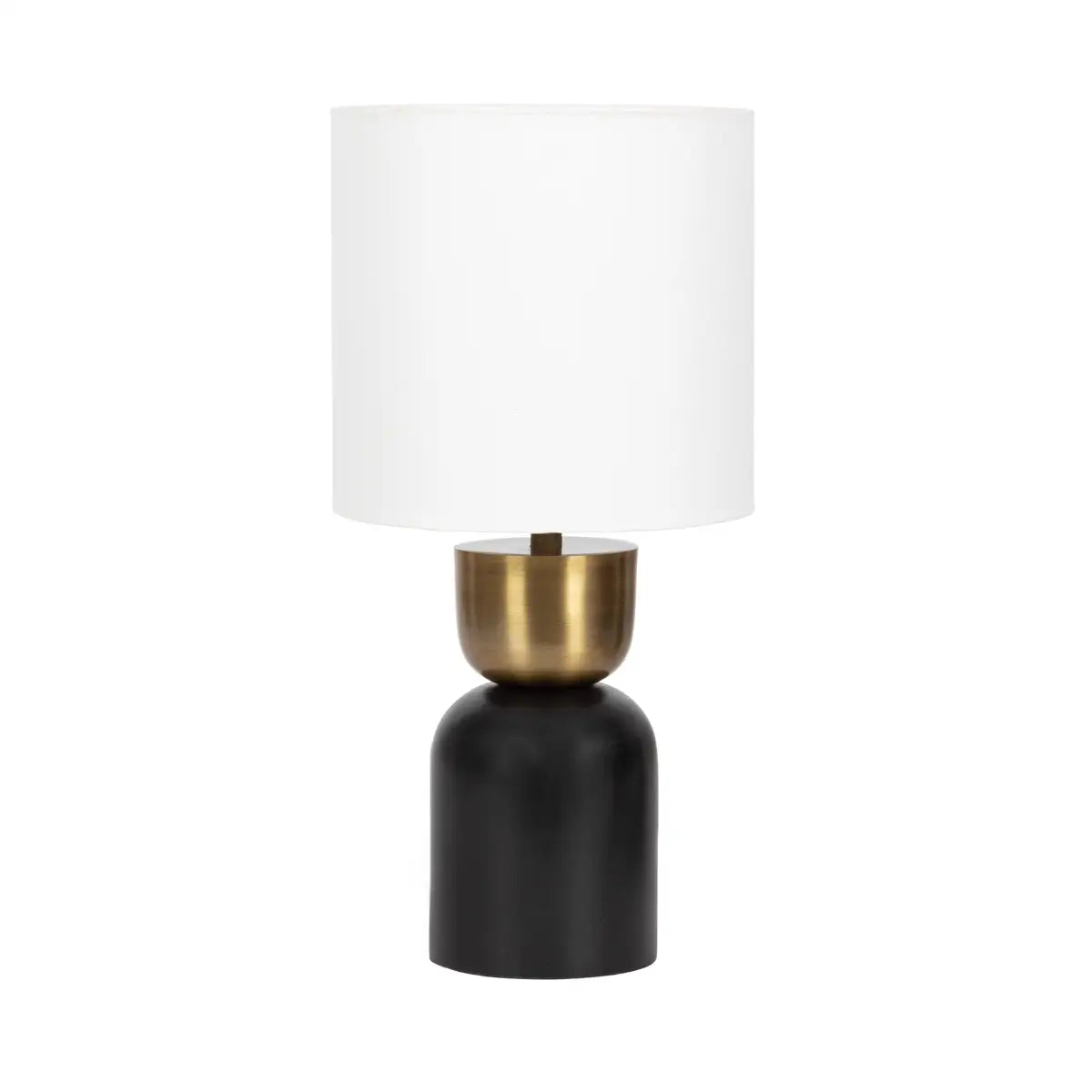 Marley Modern Wood and Metal Table Lamp - Gold/Black - kateandlaurel