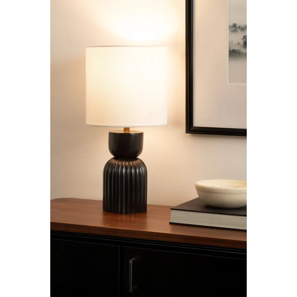 Marley Modern Wood and Metal Table Lamp - kateandlaurel