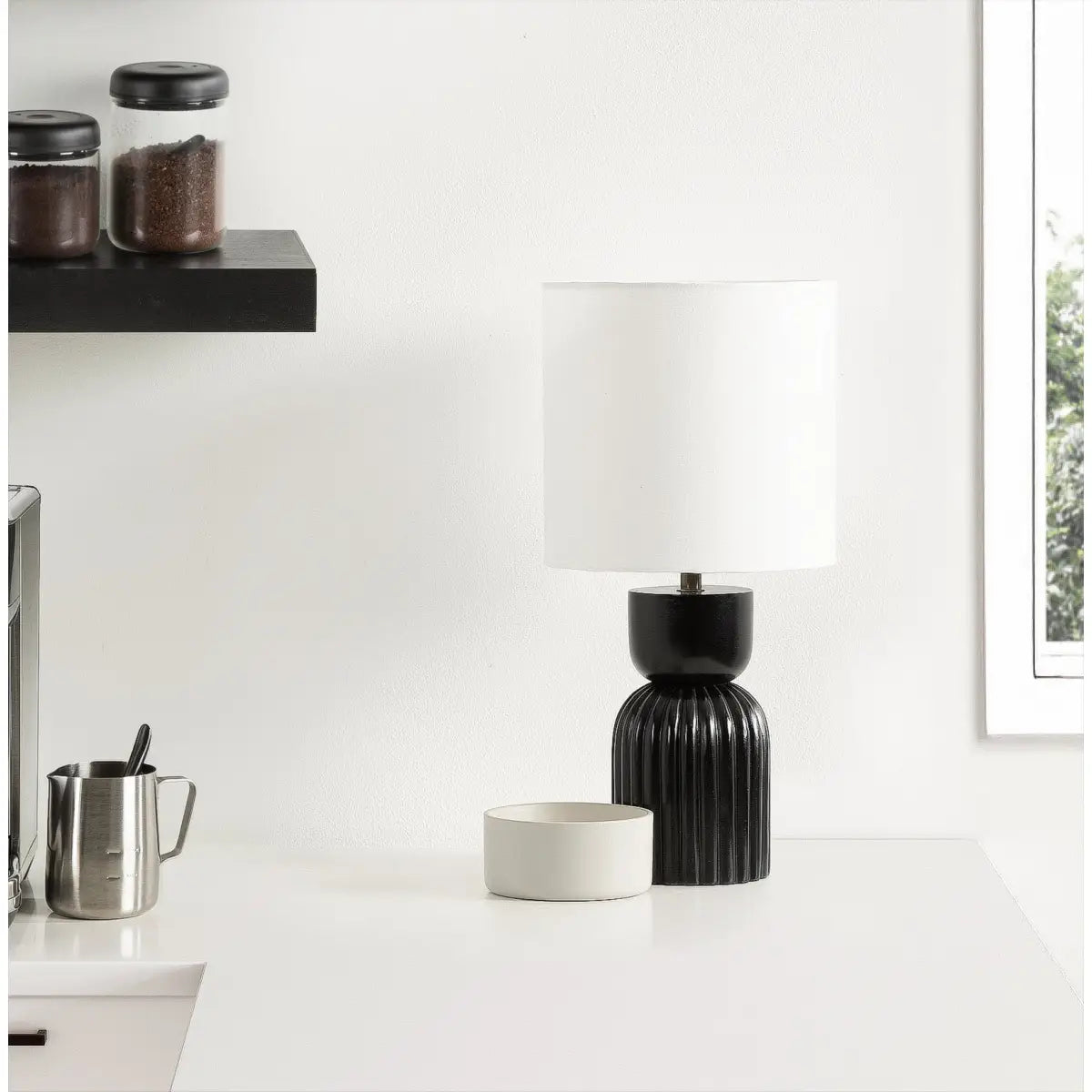 Marley Modern Wood and Metal Table Lamp - kateandlaurel