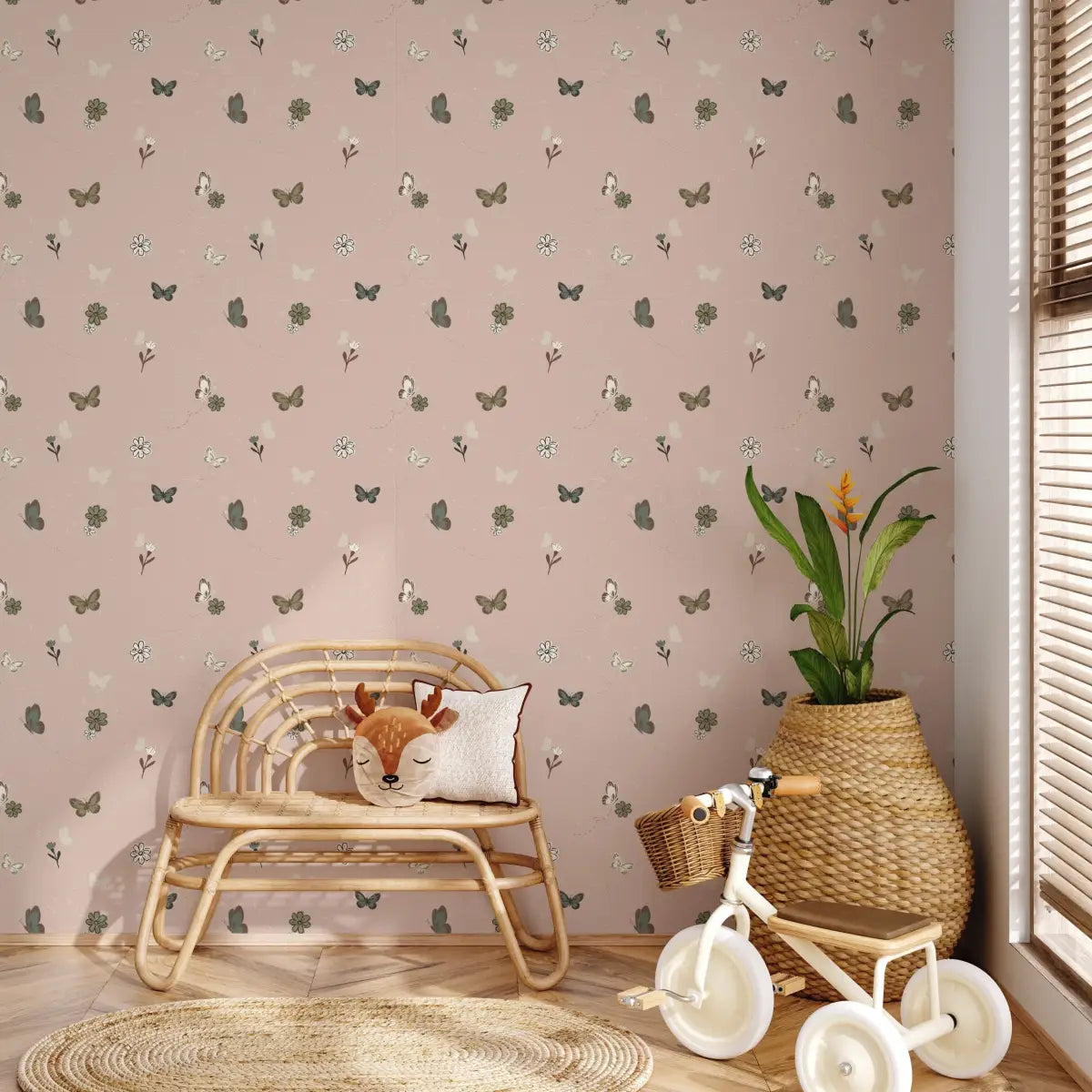 Marlo Wallpaper - Tiny Butterflies - by The Feral Flower - Loomwell Home Goods