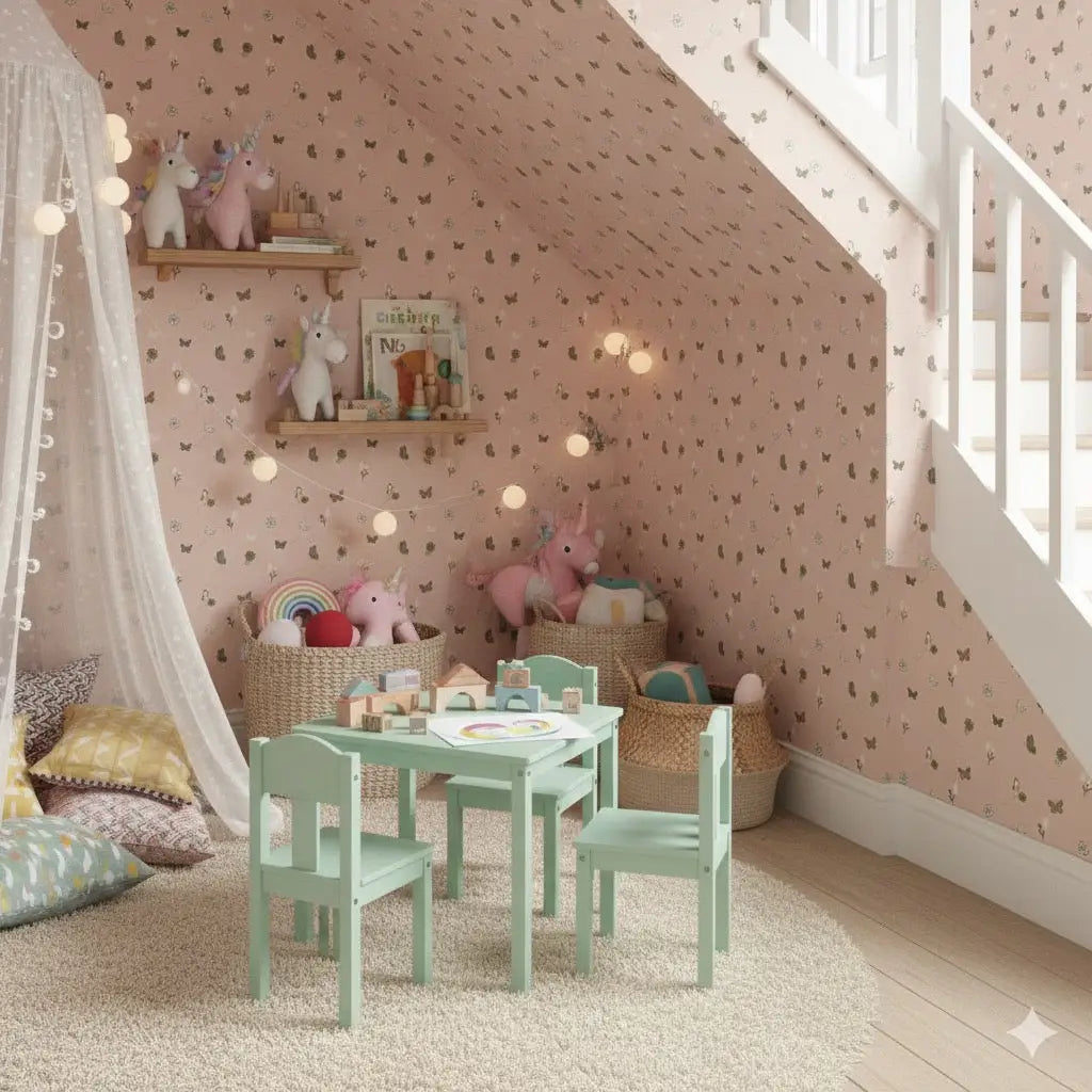 Marlo Wallpaper - Tiny Butterflies - by The Feral Flower - Loomwell Home Goods
