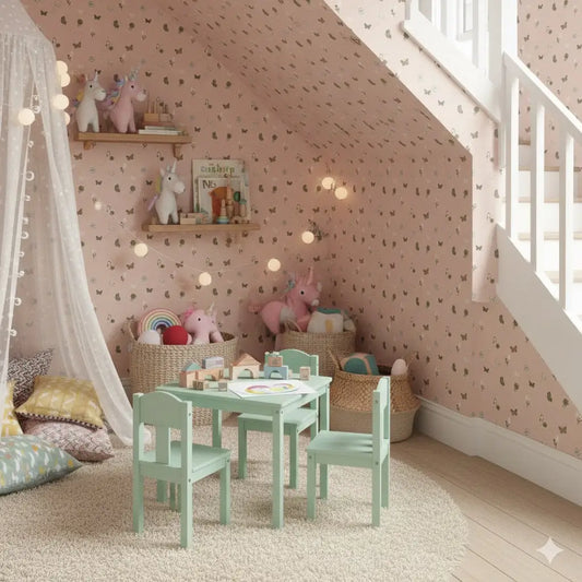 Marlo Wallpaper - Tiny Butterflies - by The Feral Flower - Loomwell Home Goods