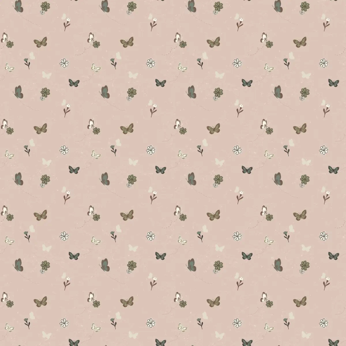 Marlo Wallpaper - Tiny Butterflies - by The Feral Flower - Sample 1 foot by 1 foot / Blush - Loomwell Home Goods
