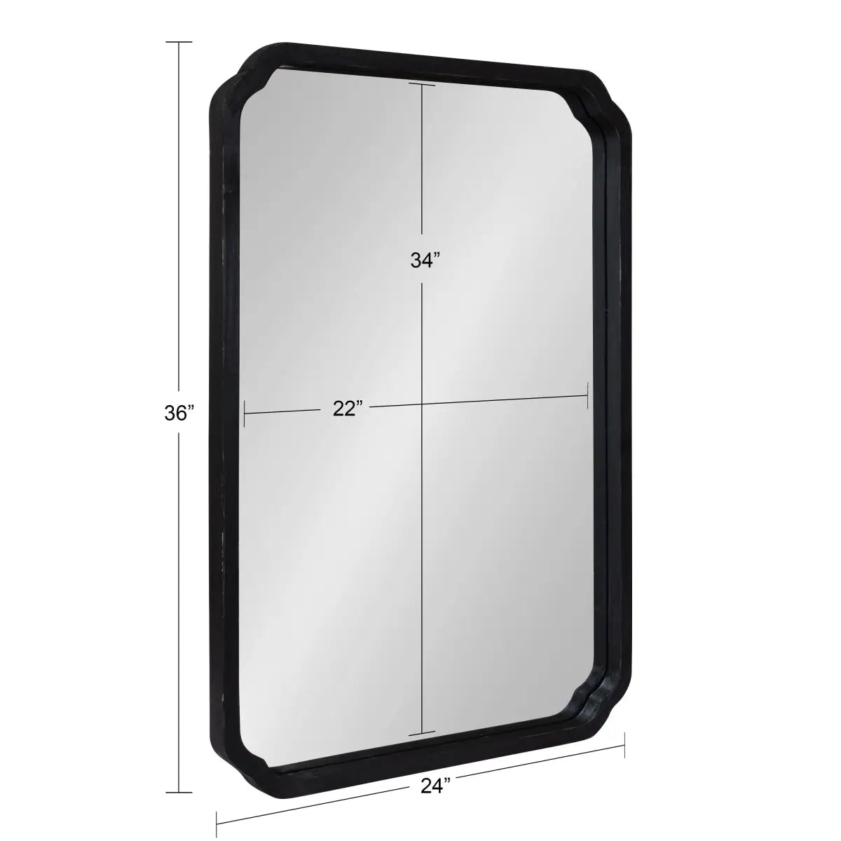 Marston Wood Wall Mirror with Rounded Corners - kateandlaurel