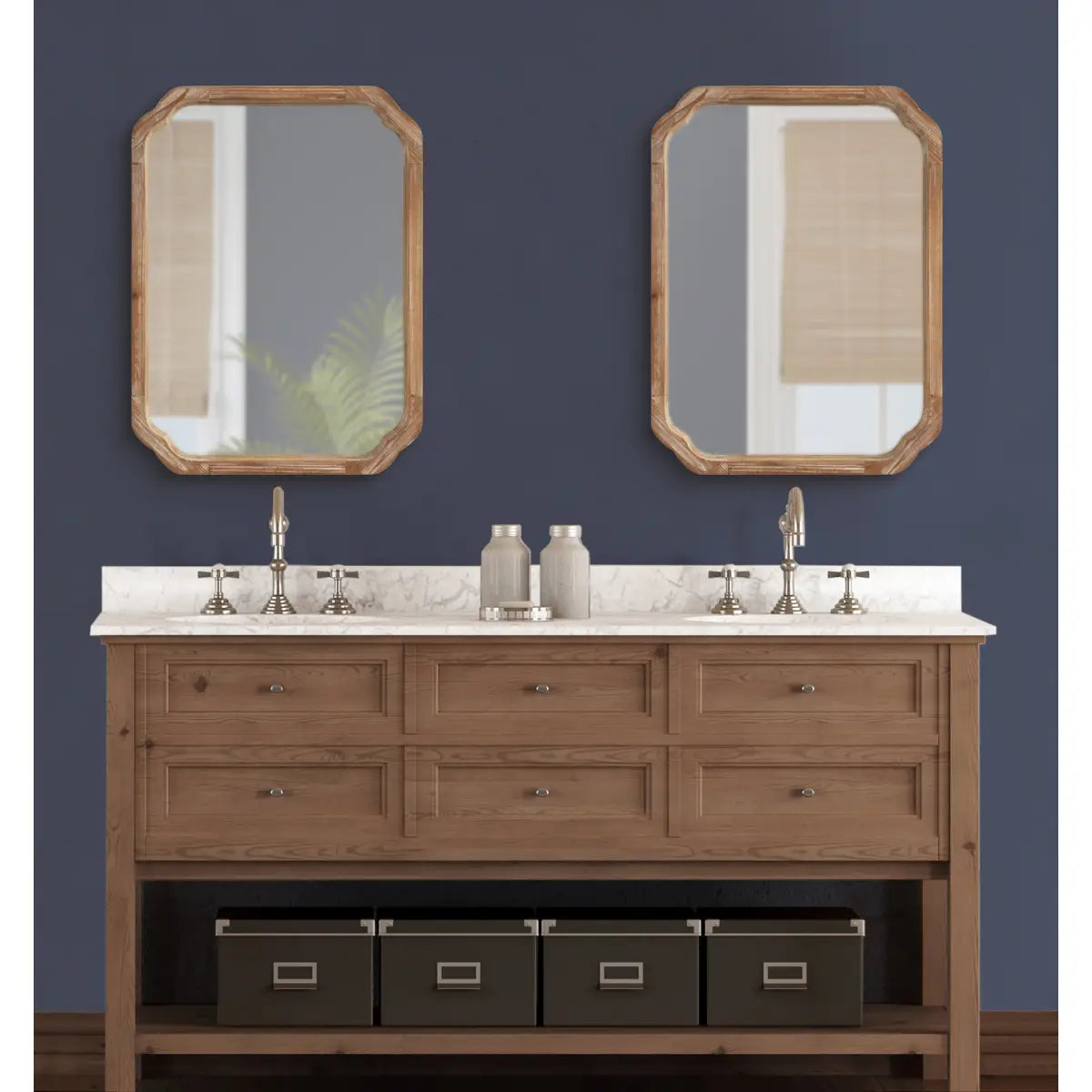 Marston Wood Wall Mirror with Rounded Corners - kateandlaurel