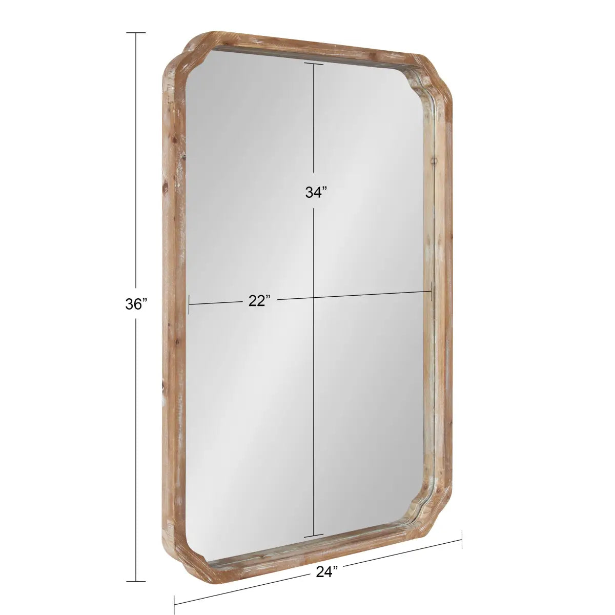 Marston Wood Wall Mirror with Rounded Corners - kateandlaurel
