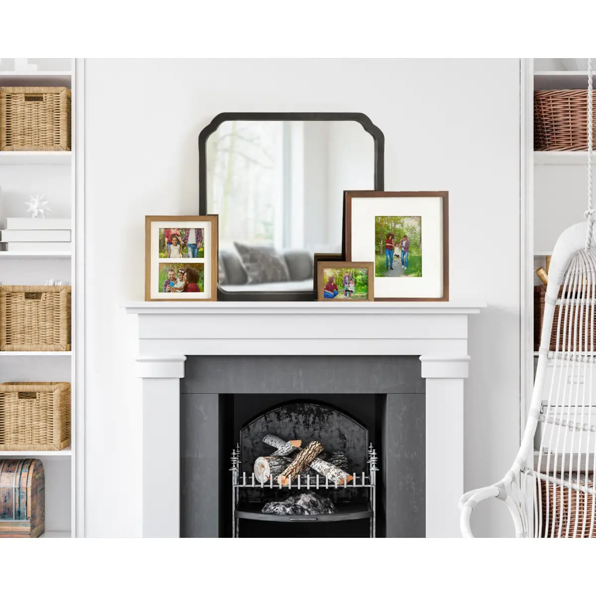 Marston Wood Wall Mirror with Rounded Corners - kateandlaurel