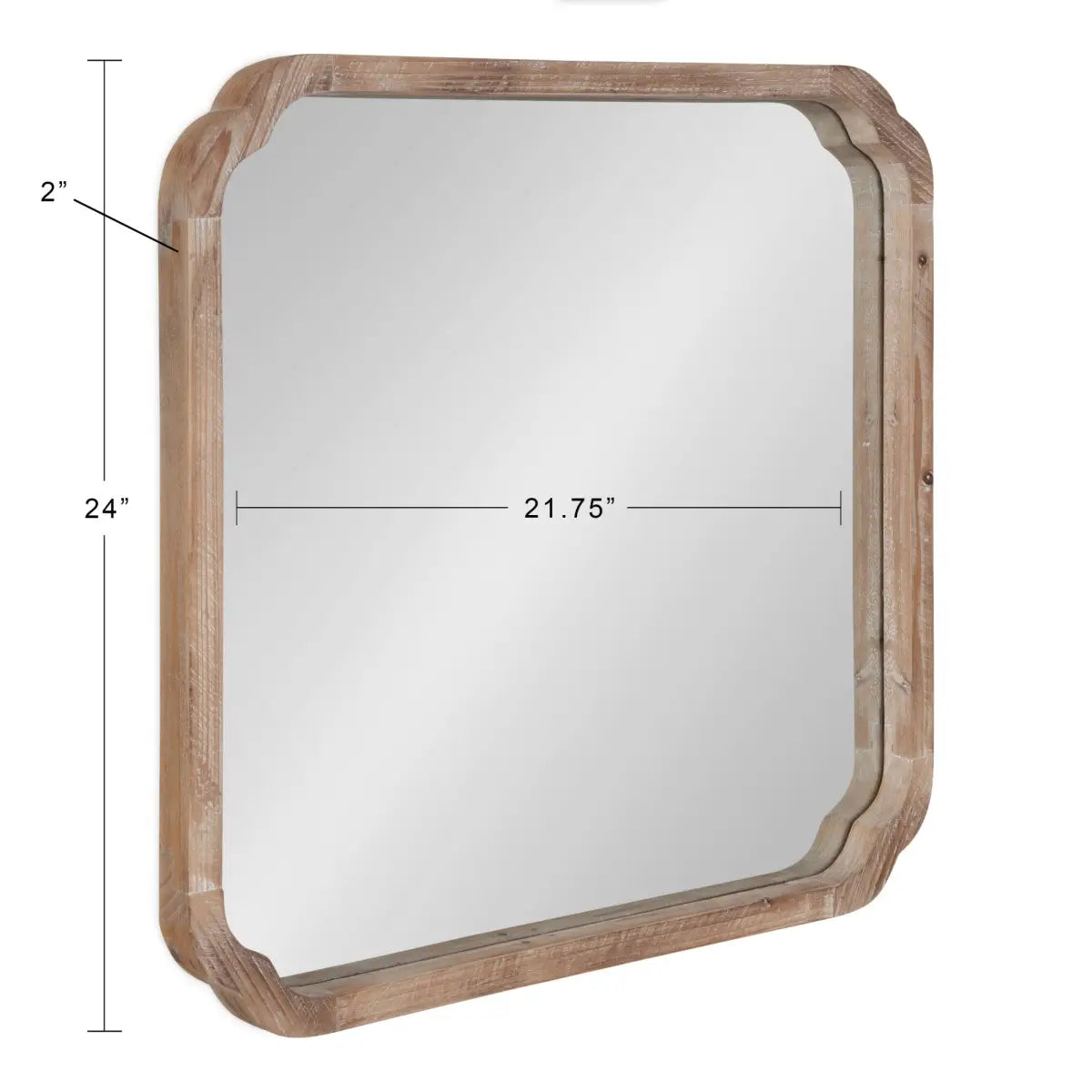 Marston Wood Wall Mirror with Rounded Corners - kateandlaurel