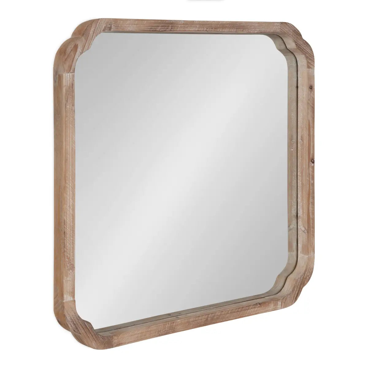 Marston Wood Wall Mirror with Rounded Corners - kateandlaurel