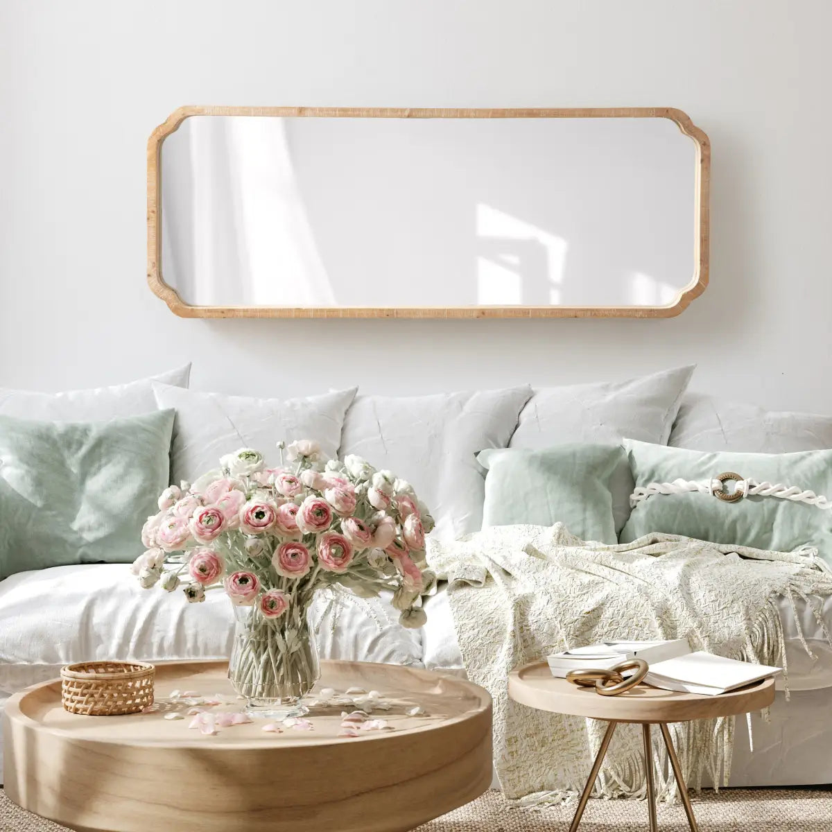 Marston Wood Wall Mirror with Rounded Corners - kateandlaurel