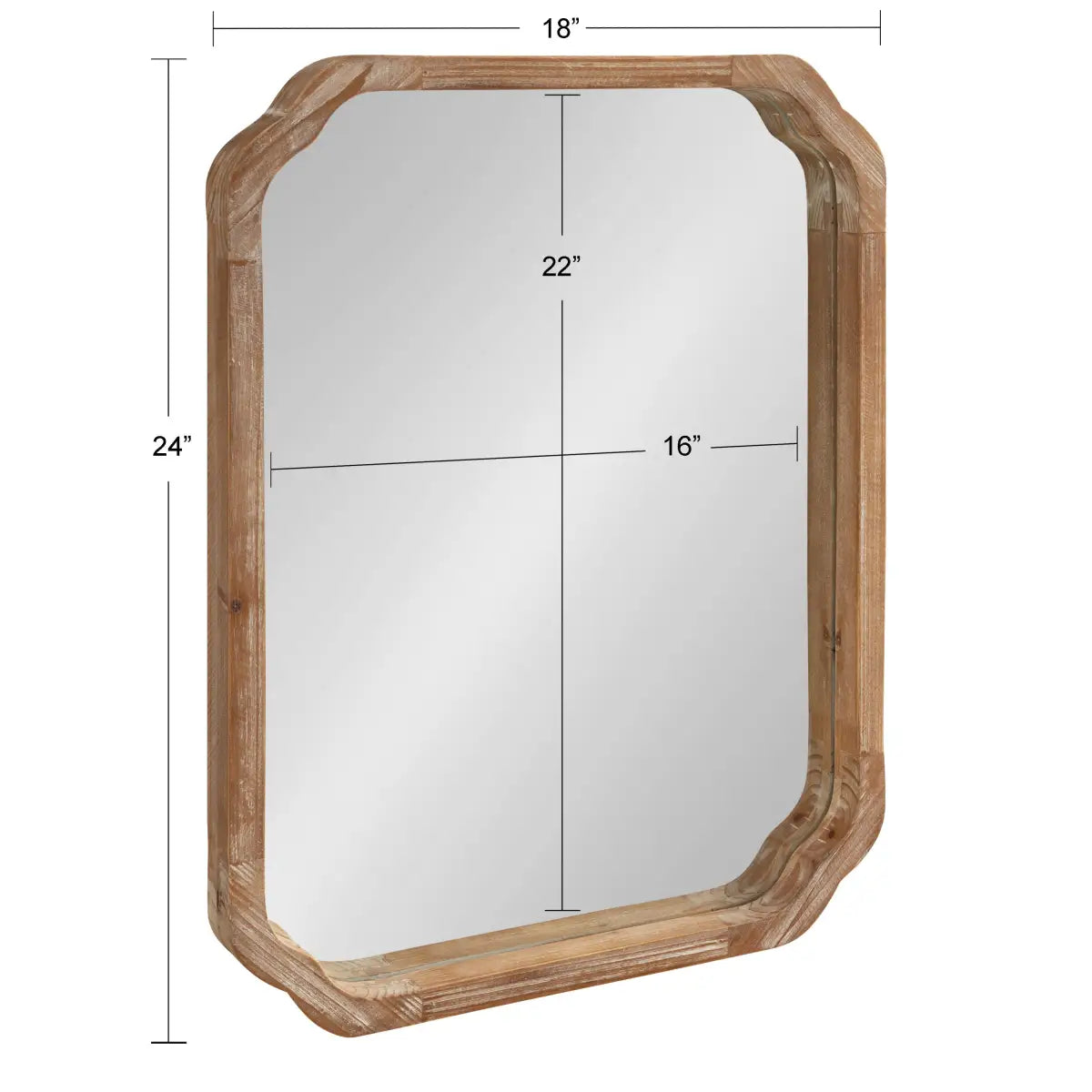 Marston Wood Wall Mirror with Rounded Corners - kateandlaurel