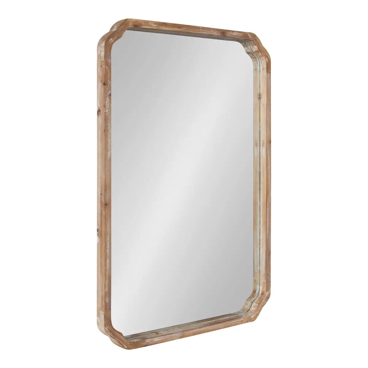 Marston Wood Wall Mirror with Rounded Corners - Rustic Brown / 24x36 - kateandlaurel