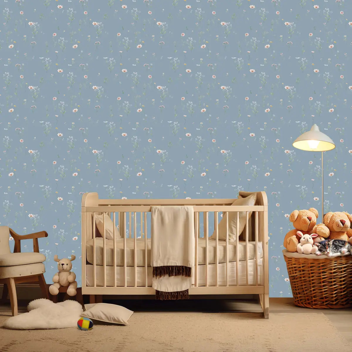 Marta Wallpaper - Sweet Daisies for Kids - by Emily Cooper Art - Loomwell Home Goods