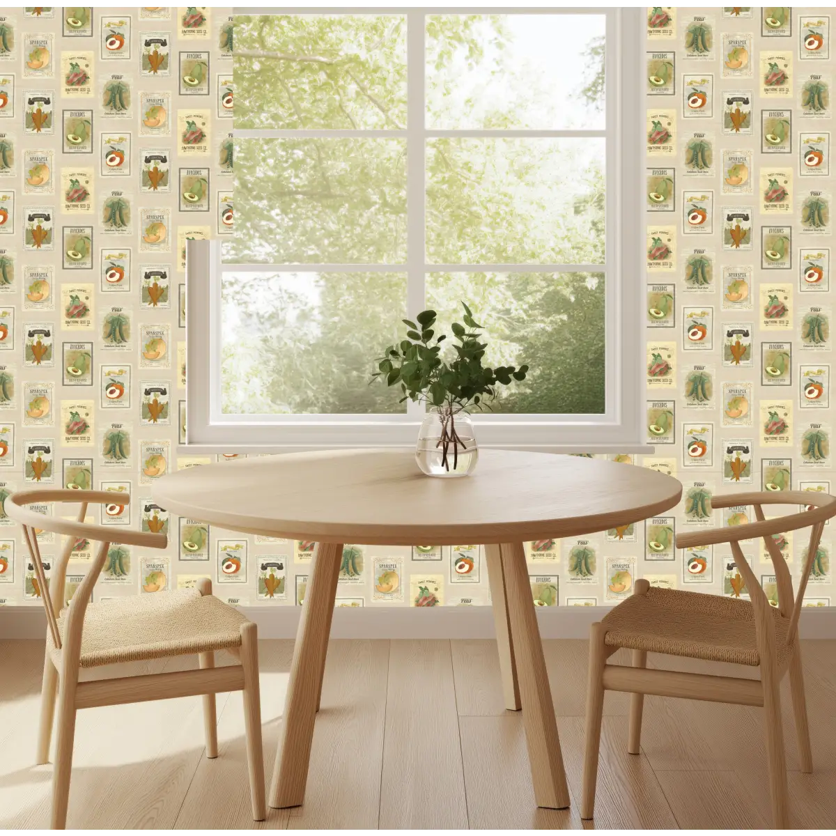 Martha Wallpaper - Vegetable Seed Packets - by Cinnamon Clouds - Loomwell Home Goods