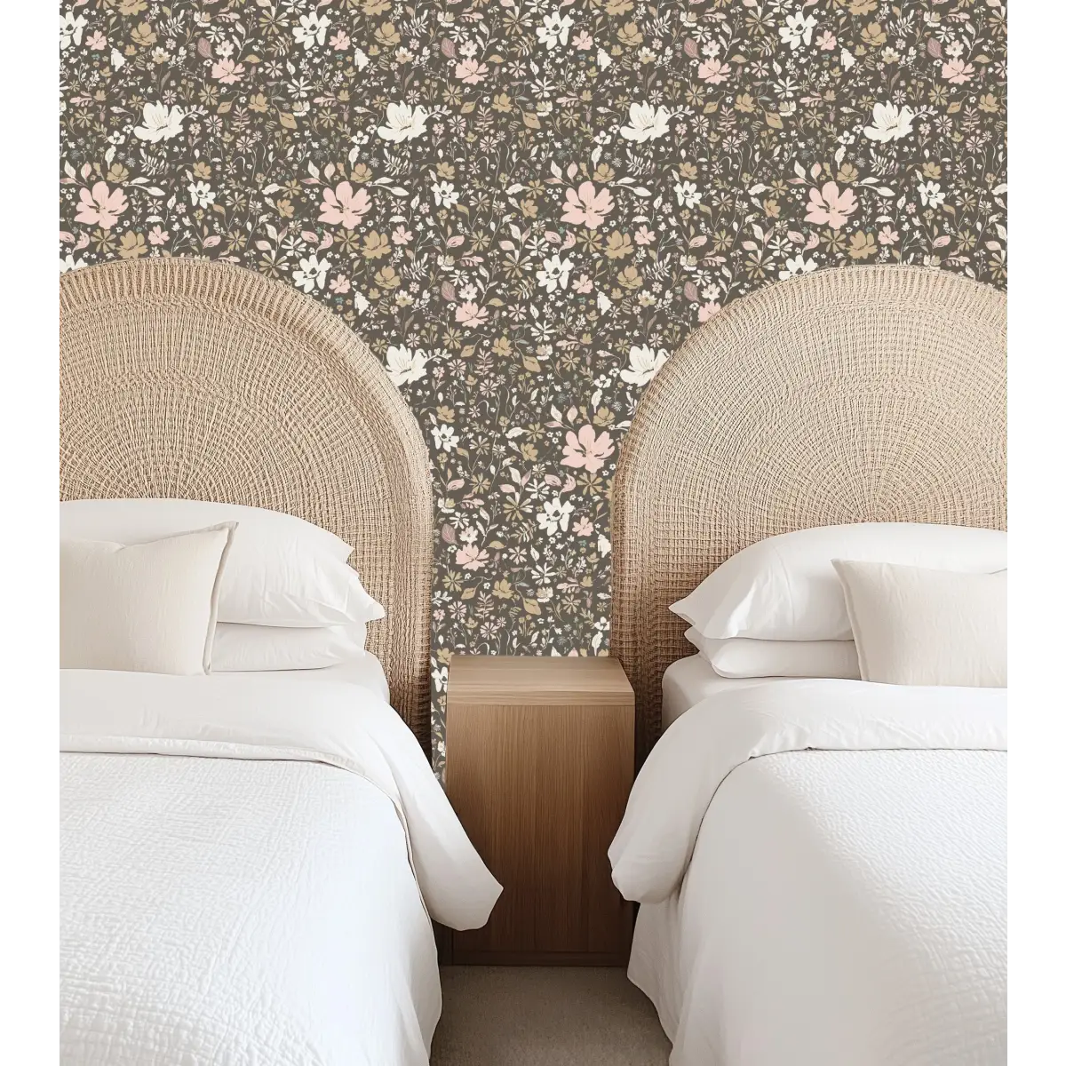 Martie Wallpaper - Muted Natural Flowers - by Creating to Love - Loomwell Home Goods
