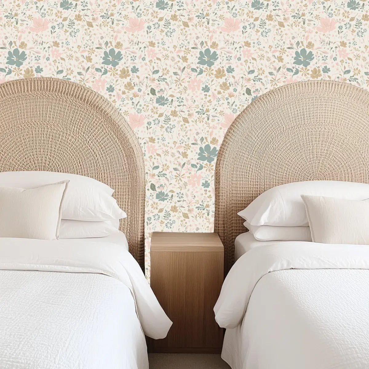 Martie Wallpaper - Muted Natural Flowers - by Creating to Love - Loomwell Home Goods